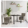Image de Ensemble de Salle à Manger de Jardin 3 Pièces avec Coussins Rattan Synthétique Gris
