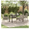 Image de Ensemble de Salle à Manger de Jardin de 5 Pièces avec Coussins Gris Clair Poly Rattan 3379900