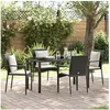 Image de Ensemble de repas de jardin 5 pièces avec coussins en rotin noir 3380073