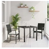 Image de Salon de jardin 3 pieces noir rotin 140 x 70 x 73 cm