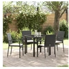 Image de Ensemble de Salle à Manger de Jardin 5 Pièces avec Coussins Noir Poly Rotin 3380079
