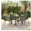 Image de Ensemble de salle à manger de jardin de 5 pièces avec coussins gris poly rotin 3380086
