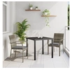 Image de Ensemble de 3 pièces de salle à manger de jardin avec coussins gris en poly rotin 3380092