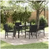 Image de Ensemble de repas de jardin 5 pièces avec coussins en rattan poly noir