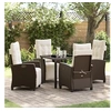 Image de Ensemble de jardin 5 pièces Rattan poly brun 3380429