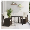 Image de Ensemble de 2 Marron Poly rattan marron, Acier revêtu de poudre
