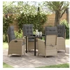 Image de Ensemble de Dîner de Jardin 5 Pièces avec Coussins Beige Poly Rattan 3380513