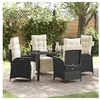 Image de Ensemble de 5 Chaises de Jardin en Rattan Noir