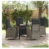 Image de Ensemble de salle à manger de jardin 5 pièces Gris Poly Rattan
