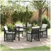 Image de Ensemble de salle à manger de jardin 5 pièces avec coussins en poly rotin noir 3380618