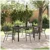 Image de Ensemble de salle à manger de jardin 5 pièces en poly rotin noir 3380892