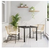 Image de Ensemble de salle à manger de jardin 3 pièces avec coussins marron en rattan synthétique 3380911