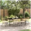 Image de Set de Jardin 7 Pièces avec Coussins en Rattan Poly Marron