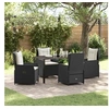 Image de Ensemble de salle à manger de jardin 5 pièces noir poly rattan 3380941