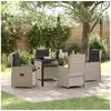 Image de Ensemble de salle à manger de jardin 5 pièces gris clair poly rotin 3380976