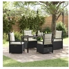 Image de Ensemble de Salle à Manger de Jardin 5 Pièces Noir Poly Rattan 3380983