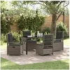 Image de Ensemble de 5 meubles de jardin en gris poly rattan 3380997