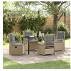 Image de Ensemble de salle à manger de jardin 5 pièces Beige Rattan Poly 3381004