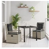 Image de Set de Dîner de Jardin 3 Pièces Gris Clair Poly Rotin 3381016