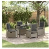 Image de Ensemble de salle à manger de jardin de 5 pièces en rattan poly gris clair 3381018
