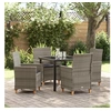 Image de Set de salle à manger de jardin avec coussins en poly rattan gris 3381073
