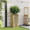 Image de Jardinière avec Doublure 33x33x65 cm Bois Imprégné Pin