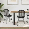Image de Chaise Lot de 2 en rotin et métal intérieur H. 85 cm