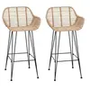 Image de Lot de 2 chaise de bar GENERIQUE en rotin non pliable interieur H. 92 cm