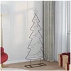Image de Arbre de Noël en métal avec support Noir 150 cm Acier, Arbre de Noël en métal minimaliste, déco contemporaine 42019189