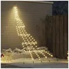 Image de Arbre de Noël LED avec piquets au sol Blanc chaud 300 cm Métal, Déco moderne pour le salon, cadre métal robuste, 42018741