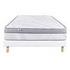 Image de Ensemble Matelas 140x190 cm, ViscoPlus, 26 cm, mémoire de forme, ferme, face été/hiver + sommier blanc ep 13cm