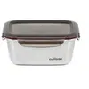 Image de - Boite alimentaire rectangulaire en inox compatible au micro-ondes - 980ml