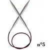 Image de Aiguilles à tricoter circulaires fixes cable 80 cm Nova Metal du n° 2,5 à 5 -(...) - 5 Gris