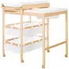 Image de Table à langer avec baignoire et matelas blanc en bois nature