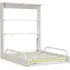 Image de Table à langer murale en bois blanc avec matelas à langer 50x70