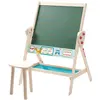 Image de Tableau et tabouret enfant double face craie et aimant en bois