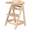 Image de Chaise haute bébé évolutive avec plateau repas en bois nature