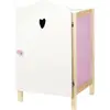 Image de Armoire poupée en bois laqué blanc et rose