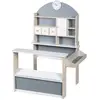 Image de Marchande avec compartiments et horloge en bois gris et blanc