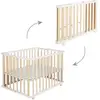 Image de Parc pliant 75x100 réglable avec roulettes en bois bicolore