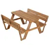 Image de Table de pique-nique pour 4 enfants en bois lasuré teck