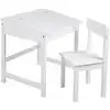 Image de Pupitre enfant avec chaise et rangement en bois blanc