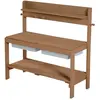 Image de Cuisine de jardin pour enfant en bois teck avec 2 bacs de jeu