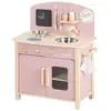 Image de Cuisine enfant avec 7 accessoires en bois rose et beige