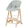 Image de Chaise haute avec transat inclinable vert givré en bois naturel