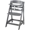 Image de Chaise haute bébé évolutive en bois anthracite