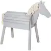 Image de Cheval de jardin en bois lasuré gris avec crinière et queue