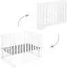 Image de Parc bébé pliant 75x100 réglable avec roulettes en bois blanc