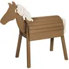 Image de Cheval de jardin en bois lasuré teck avec crinière et queue