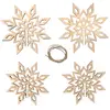 Image de 2 flocons de neige 3d en bois pour sapin de noël